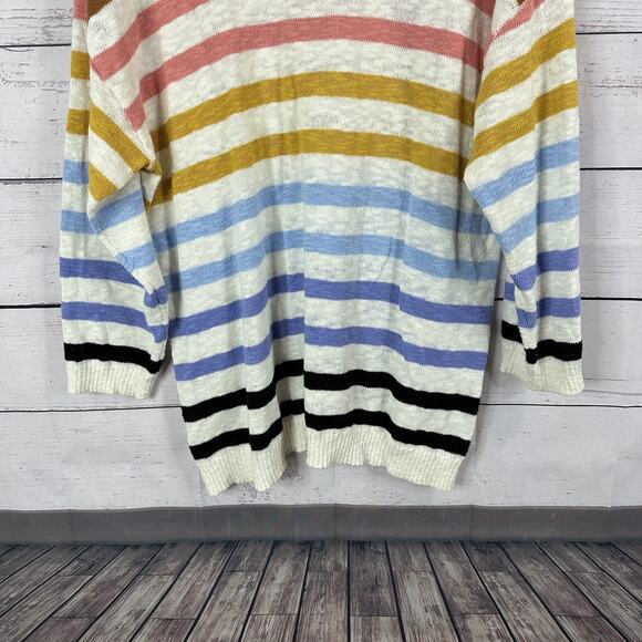 Talbots Sweater Womens 2X Striped Multicolor Knit Pull Over Light Weight Rainbow - Picture 7 of 13